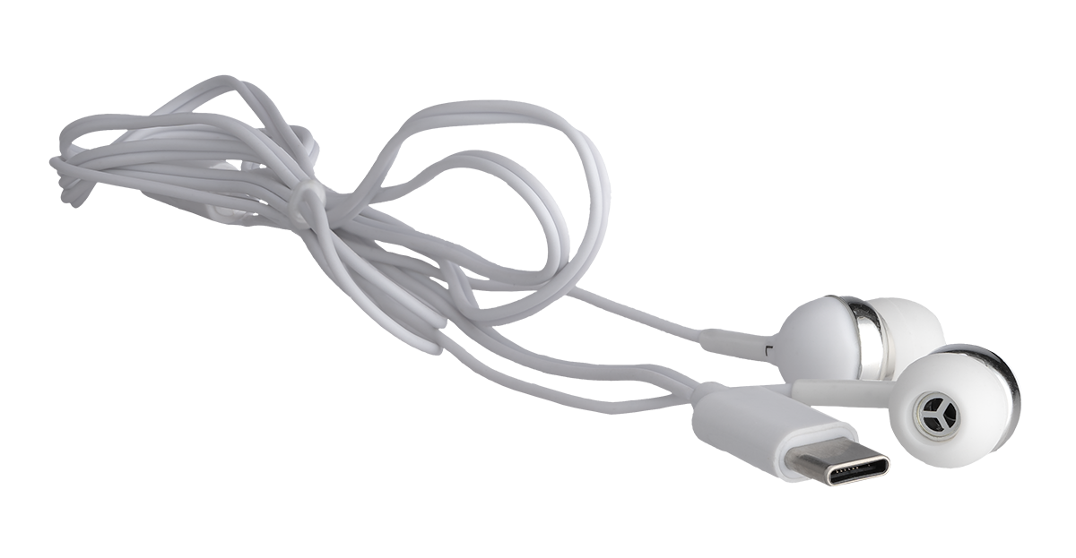 Ear‑USB 3 USB‑C oortje zijaanzicht – uitgeknipt op witte achtergrond